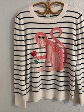 Kate spade stripped pink monkey sweater